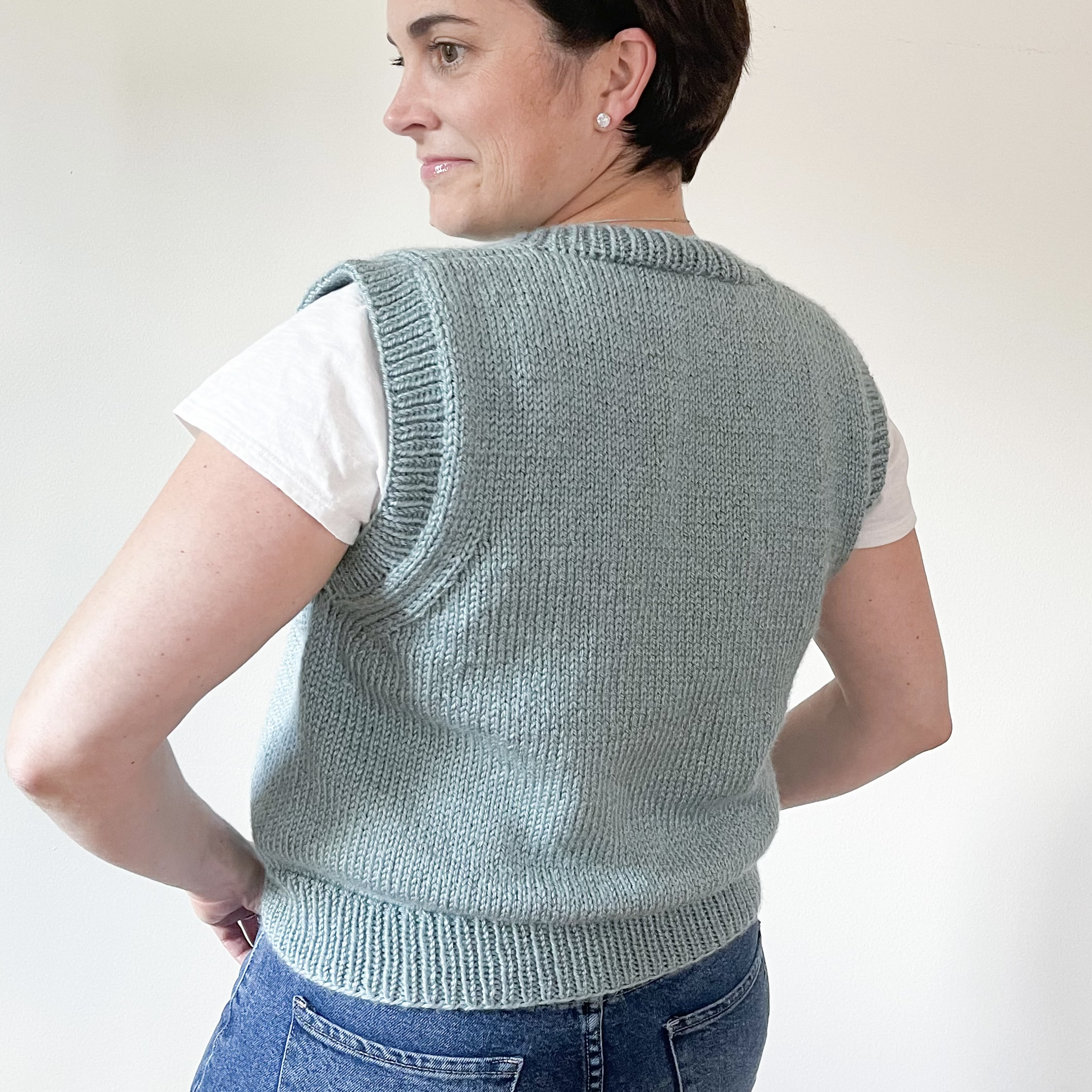 V-Neck Sweater Vest Knitting Pattern and Video Tutorial | Wildwood